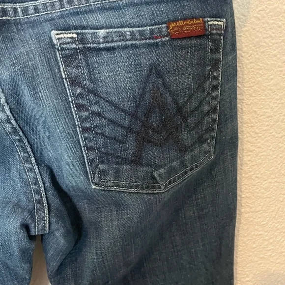 7 For All Mankind Dark Blue Boot Cut Jeans “A” Pocket 7FAM - Picture 4 of 5